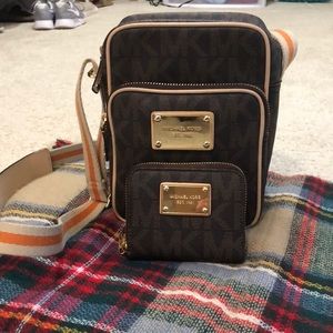 Authentic Michael Kors crossbody purse and wallet